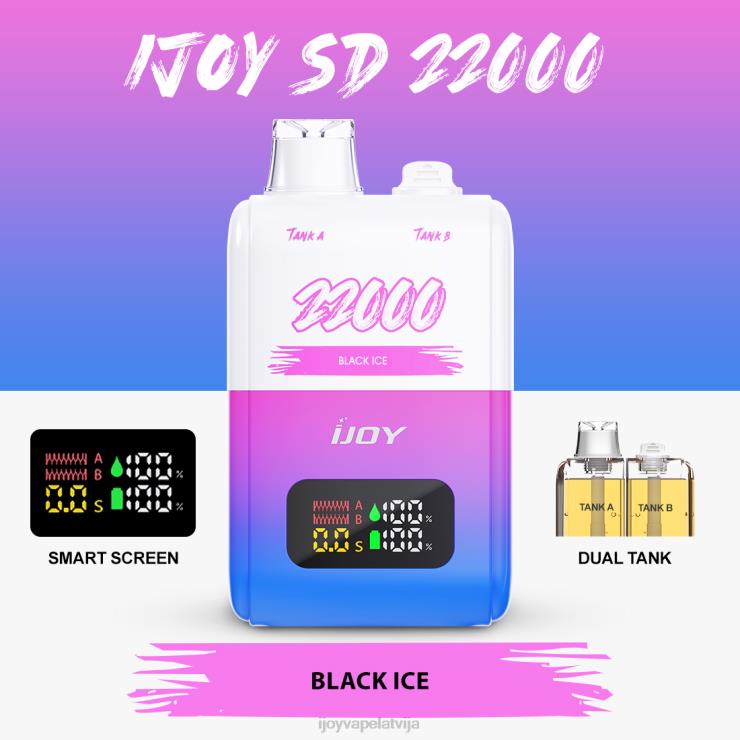 Order iJOY Vape - iJOY SD 22000 vienreizējās lietošanas LL682148 melnais ledus
