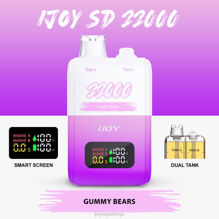 iJOY Vape Price - iJOY SD 22000 vienreizējās lietošanas LL682154 gumijas lācīši
