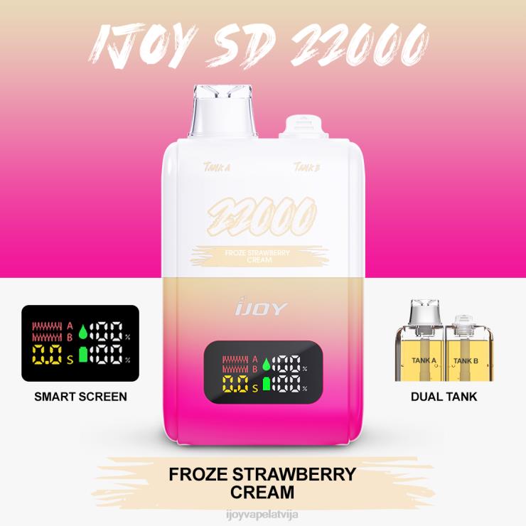 iJOY Vape Riga - iJOY SD 22000 vienreizējās lietošanas LL682152 saldētu zemeņu krēmu